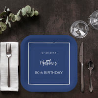 Birthday Marineblau Weiße minimalistische Männer T