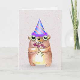 Birthday Maus mit Party Hat Karte