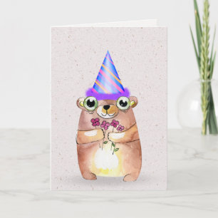 Birthday Maus mit Party Hat Karte