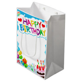 Birthday Medium Geschenktasche Mittlere Geschenktüte