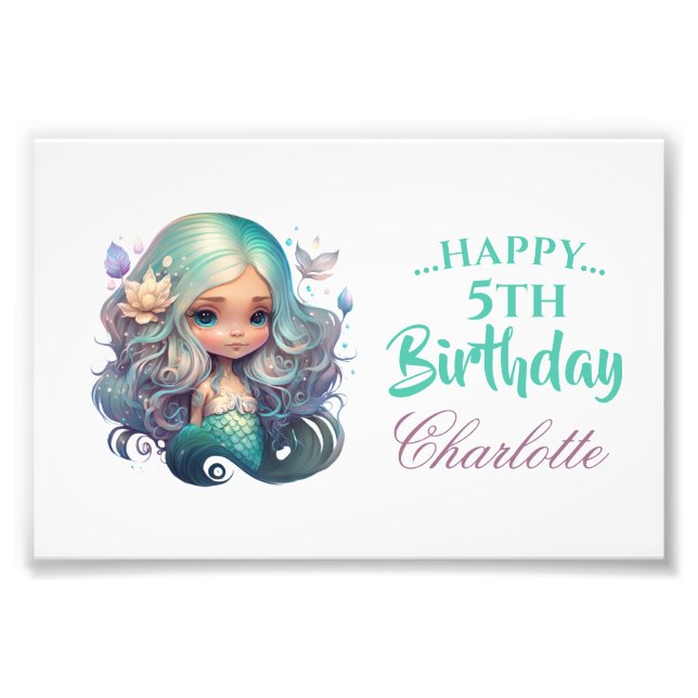 BIRTHDAY Mermaid Fotodruck (Vorne)
