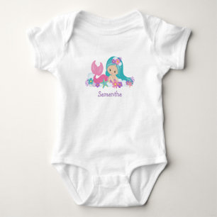 Birthday Mermaid Party Baby Bodysuit Strampler