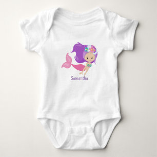 Birthday Mermaid Party Baby Bodysuit Strampler