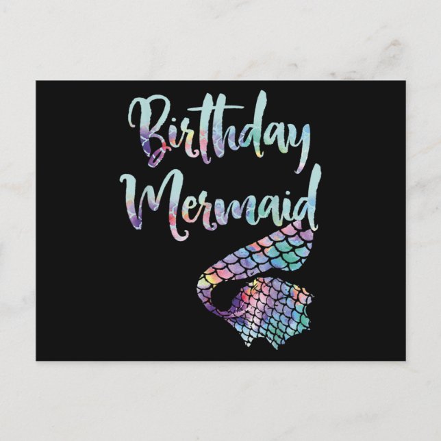 Birthday Mermaid Postkarte (Vorderseite)