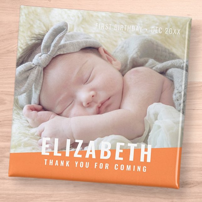 Birthday Modern Bright Color Foto Vielen Dank Magnet (Von Creator hochgeladen)