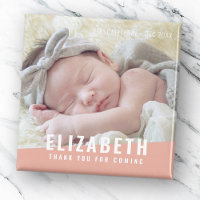 Birthday Modern Bright Color Photo Thank You