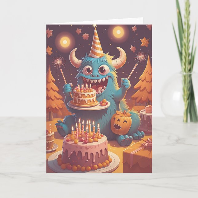 Birthday Monster Bash Karte (Vorderseite)