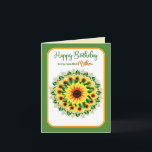Birthday Mother Large Bright Sunflower Motif Karte<br><div class="desc">Mit dieser strahlenden und kühnen Sonnenblume erwecken Sie ein wenig Sonne in das Leben dieser Dame.  Siehe andere Produkte und Karten mit dem gleichen/ähnlichen Bild.</div>