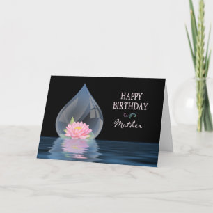 BIRTHDAY - MOTHER - LOTUS FLOWER IN WATERDROP KARTE