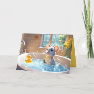 Birthday Mouse and Rubber Duck Karte