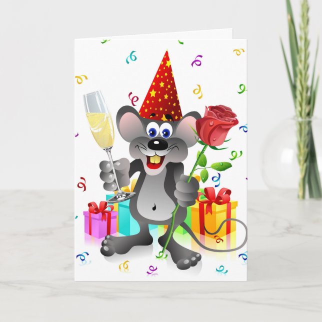 Birthday Mouse Karte (Vorderseite)
