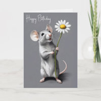 Birthday Mouse mit weißer Daisy