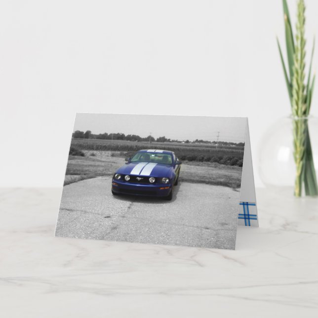 Birthday Muscar Blue Card Karte (Vorderseite)