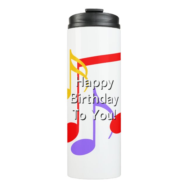 Birthday Music Notes   Thermosbecher (Vorderseite)