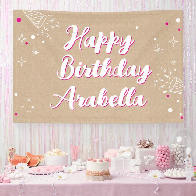Birthday Name Banner - Painted Style Photo Wall (Party)