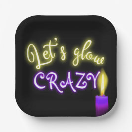 Birthday Neon Signing mit Candle Pappteller