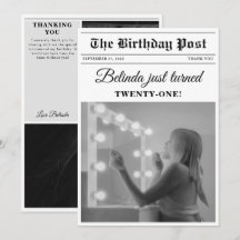 Birthday Newspapier Spaß Schwarz & Weiß Foto
