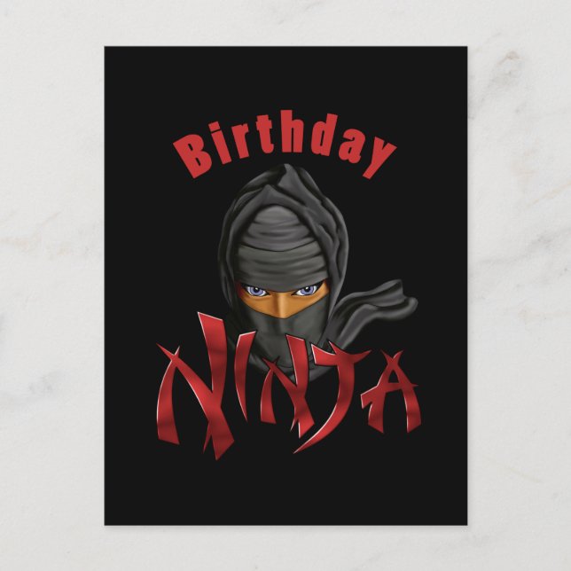 Birthday Ninja Postkarte (Vorderseite)