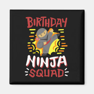 Birthday Ninja Squad Karate Girls Boys Kid Bday Pa Magnet
