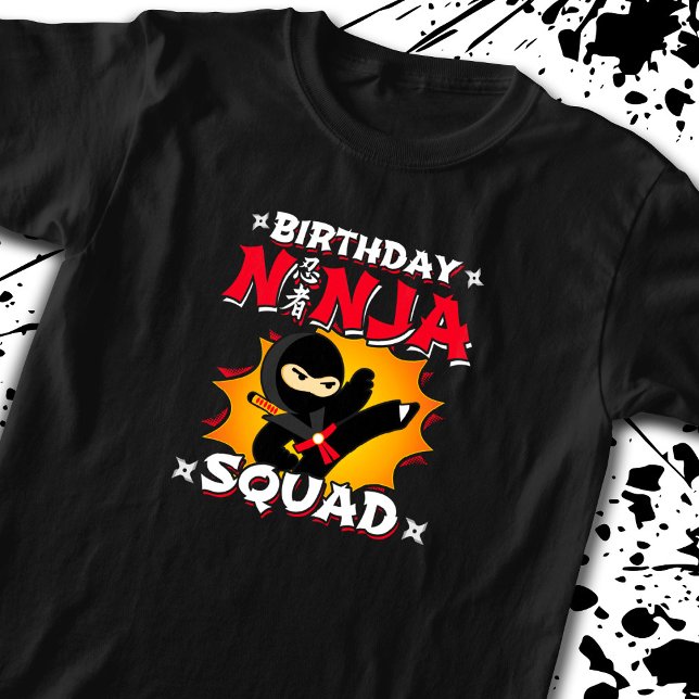 Birthday Ninja Squad Party Theme - Ninja Birthday T-Shirt (Von Creator hochgeladen)