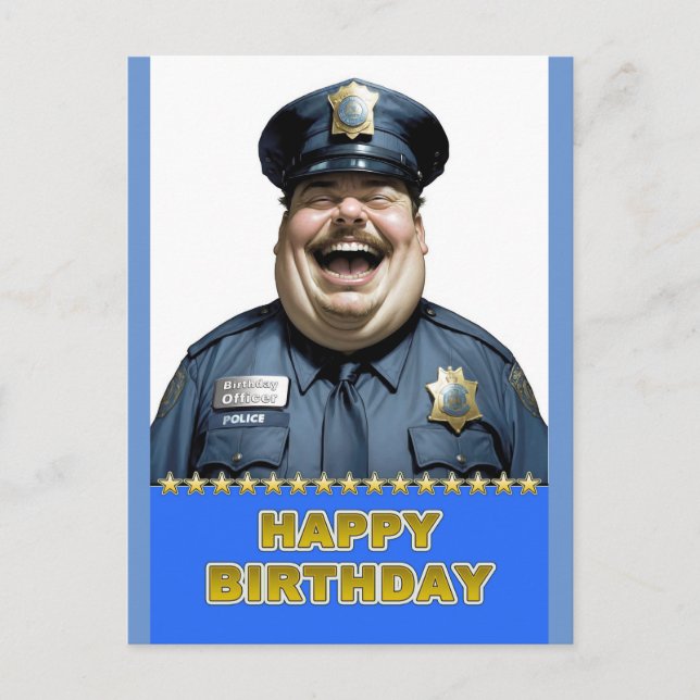 Birthday Officer Postkarte (Vorderseite)
