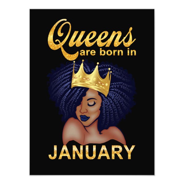 Birthday Ohrts Queens Are Born Fotodruck (Vorne)