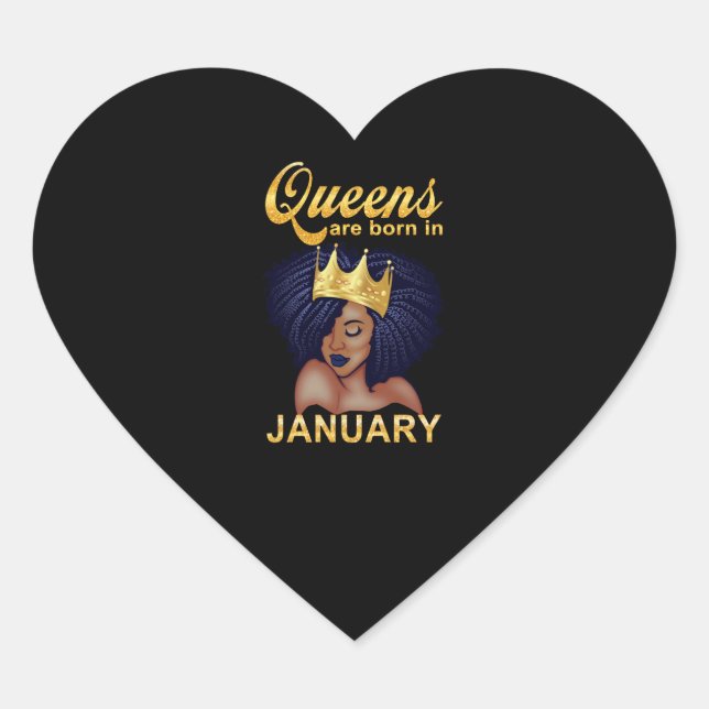 Birthday Ohrts Queens Are Born Herz-Aufkleber (Vorderseite)