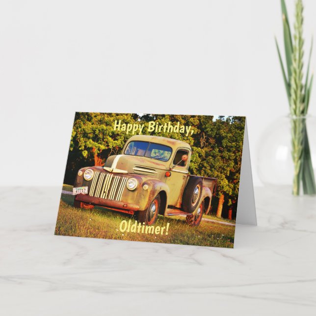 Birthday Old Timer Truckkarte Karte (Vorderseite)