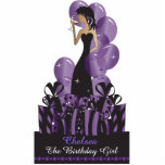 Birthday or Bachelorette Diva Princess Purple Freistehende Fotoskulptur<br><div class="desc">Kostenlose stehende Geburtstagskurse. Ein großartiger Konversationsstart! Alles Gute zum Geburtstag, Kuchen und Tischdecken. - Dieser hübsche DY-Geburtstagstisch /Kuchentopper wird ein Riesenschlag auf ihrem Party sein. Trendy, modern, auffällig, einzigartig - kann als cooler Kuchentopper (mit 5"x7" empfehlen) oder als markantes Tischzentrums (mit 8"x10" oder größer) für Ihren Party-Tisch verwendet werden! Perfekt...</div>