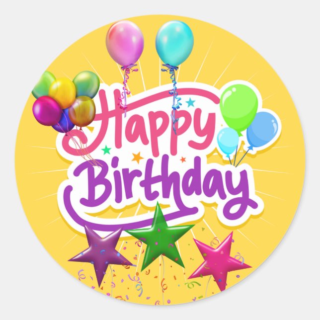BIRTHDAY OVAL STICKER (Vorderseite)