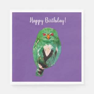 Birthday Owl Art Paper Napkin Serviette