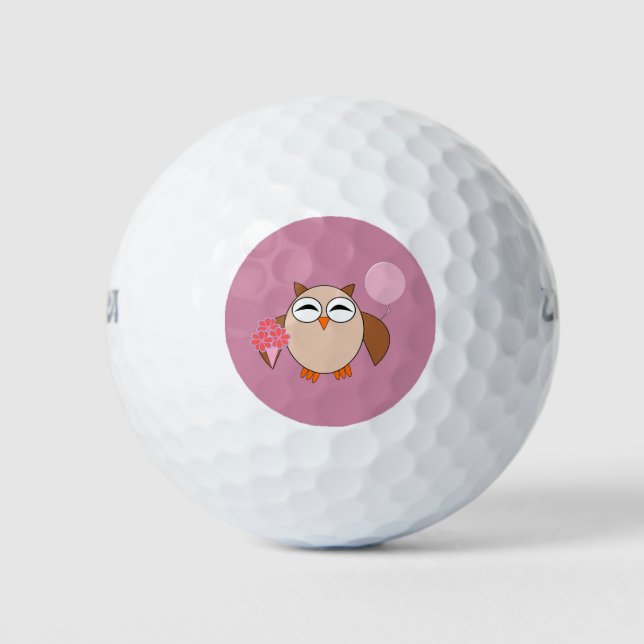 Birthday Owl Golf Ball (Vorderseite)