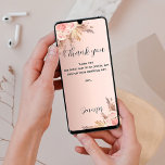 Birthday pampas grass rose thank you card einladung<br><div class="desc">A rose gold gradient background. Blush florals and pampas grass.   Personalize and add your thank you note and name.  Thank you is written with a large hand lettered style font.</div>