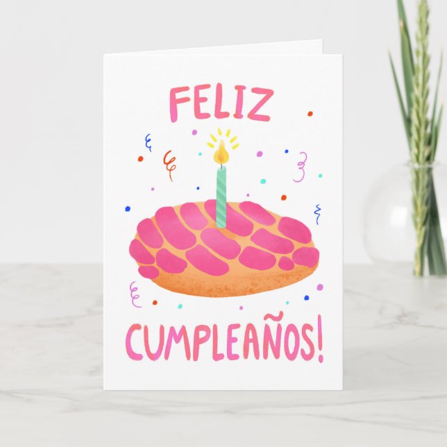 Birthday Pan Dulce Concha, Spanisch Karte (Vorderseite)