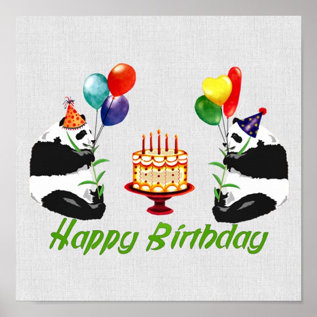 Birthday Pandas Poster (Vorne)