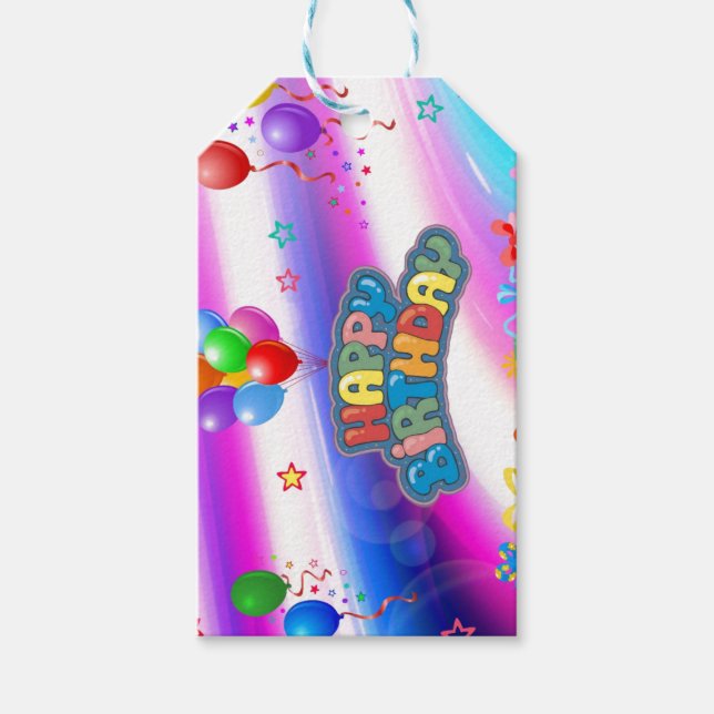 Birthday Paper Tellers Square Sticker Napkins Geschenkanhänger (Vorderseite)