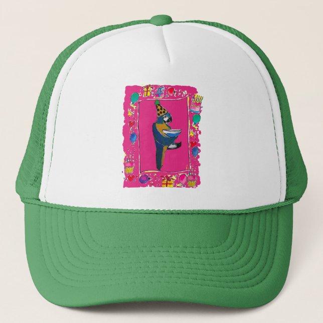 Birthday Parrot Truckerkappe (Vorderseite)