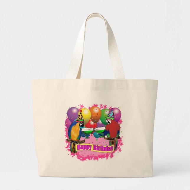 BIRTHDAY PARROTS JUMBO STOFFBEUTEL (Vorne)