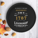 Birthday Party Add Name And Year Pappteller<br><div class="desc">Celebrate your special day in style with our personalized black and gold birthday party paper plates. Perfect for a special birthday, these plates will add a fun, custom touch to the celebration. The design features a beautiful black and gold pattern and you can add your name and year to the...</div>