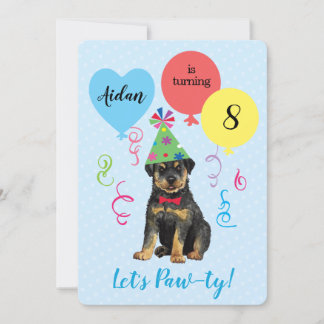 Birthday Party Ballons Rottweiler Einladung