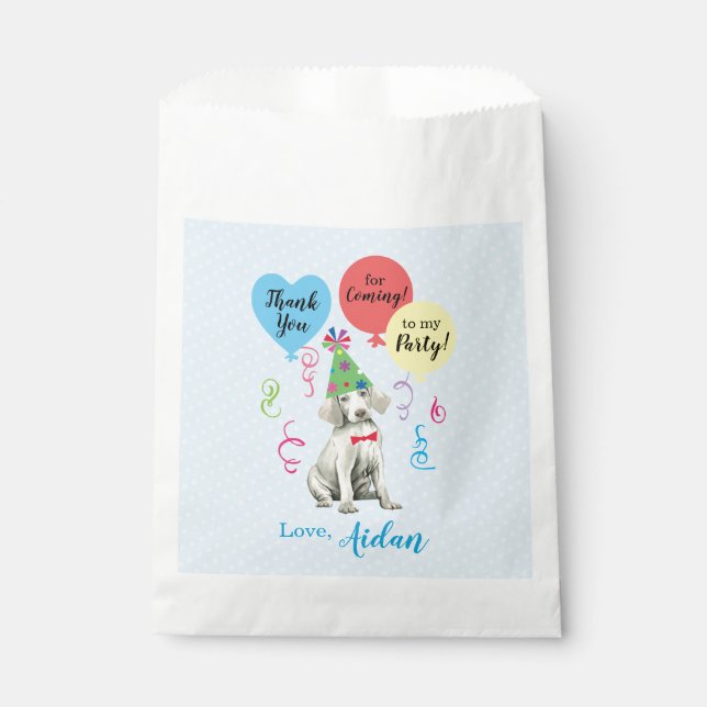 Birthday Party Ballons Weimaraner Gefallen Bag Geschenktütchen (Vorderseite)