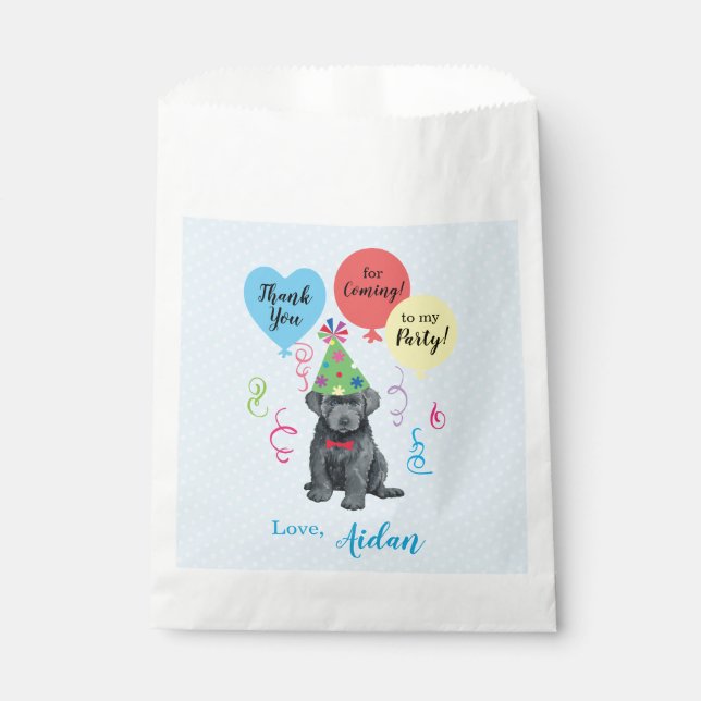 Birthday Party Balloons Bouvier des Flandres Geschenktütchen (Vorderseite)