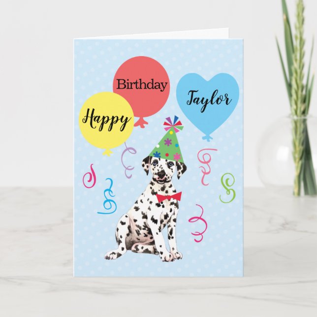 Birthday Party Balloons Dalmatiner Card Karte (Vorderseite)
