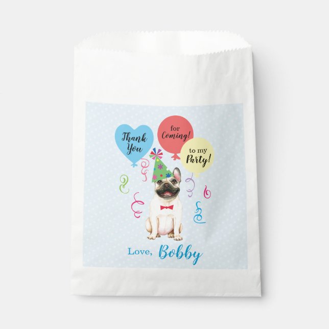 Birthday Party Balloons Französisch Bulldog Gefall Geschenktütchen (Vorderseite)