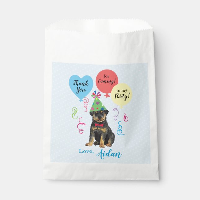 Birthday Party Balloons Rottweiler Gefallen Bag Geschenktütchen (Vorderseite)