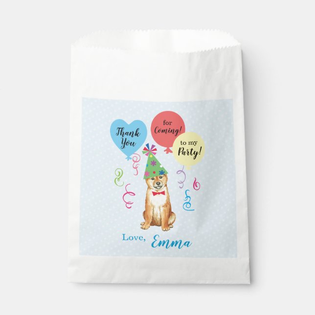 Birthday Party Balloons Shiba Inu Geschenktütchen (Vorderseite)