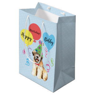 Birthday Party Balloons Wheaten Terrier Mittlere Geschenktüte