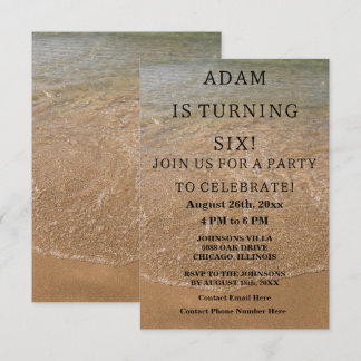 Birthday Party Beach Nautical Custom Trendy Niedli Einladung