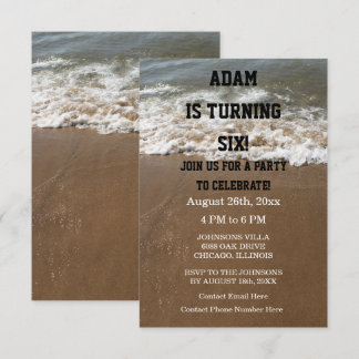 Birthday Party Beach Nautical Ocean Custom 2023 Einladung