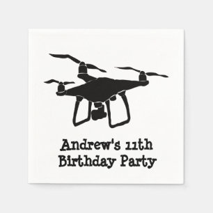 Birthday Party bei Black and White Drone Serviette